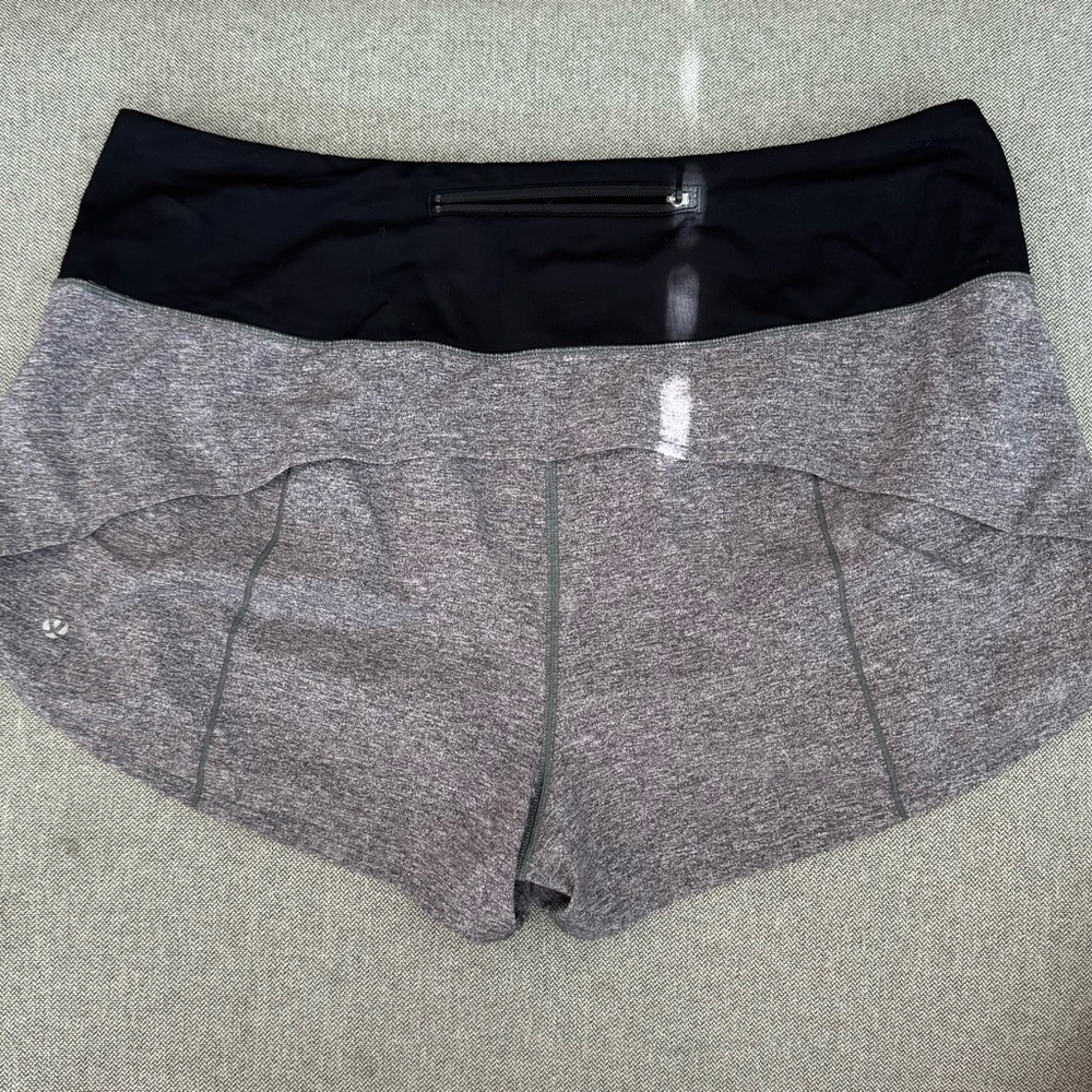 Lululemon Athletica Black and Heather Gray Athletic Shorts